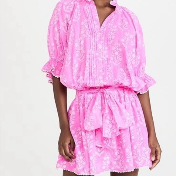 Juliet Dunn Pink Floral Mini Dress - Picture 1 of 1